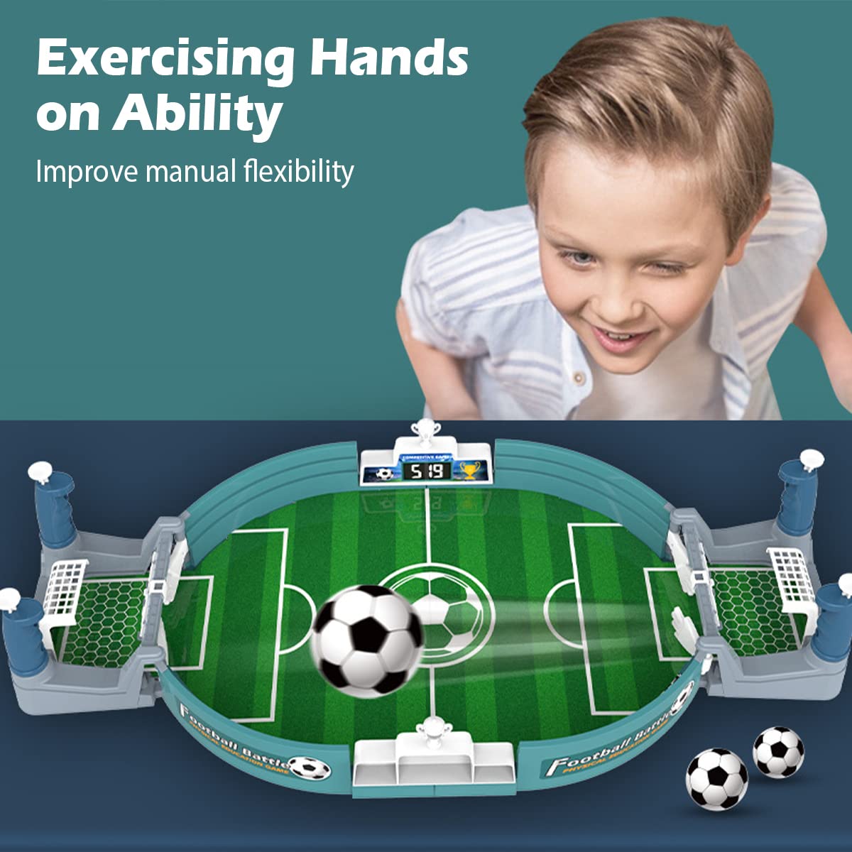 Interactive Football Table Game - Tabletop Soccer Pinball for Adults & Kids | Mini Desktop Sports Board Game for Family Fun | Perfect for Game Rooms, Parties & Office Breaks