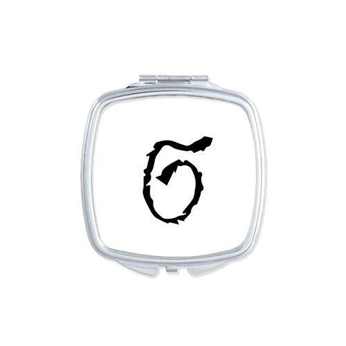 DIYthinker Greek Alphabet Sigma Black Silhouette Mirror - Portable Compact Pocket Makeup Mirror with Double Sided Glass for Travel, Home Vanity & On-the-Go Touch Ups