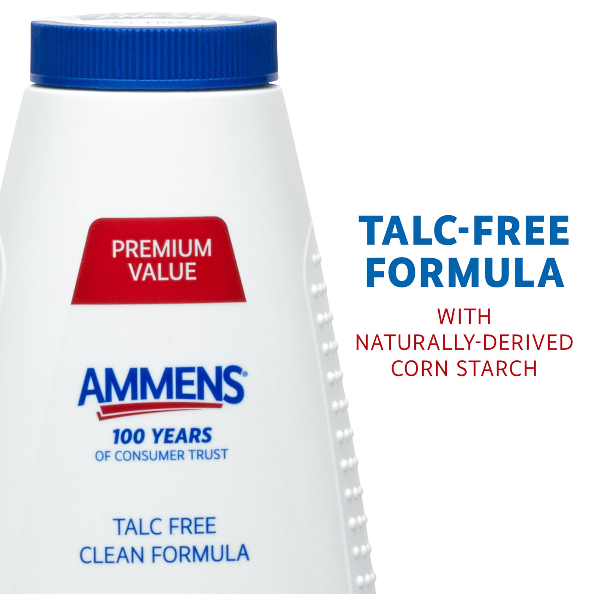 Ammens Original Talc-Free Body Powder with Natural Cornstarch - Fragrance-Free, Dye-Free & Paraben-Free - Soothes Itchy Skin & Absorbs Moisture - 11 oz for Babies, Adults & Post-Workout Care
