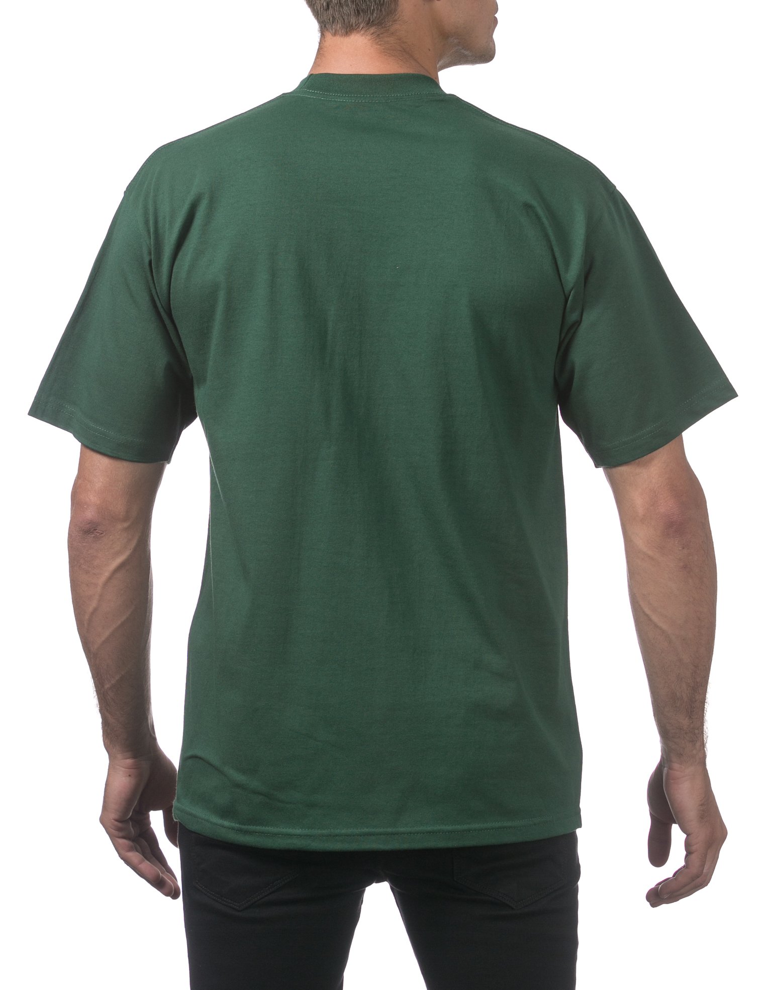 Pro Club Men's 6-Pack Heavyweight Cotton Short Sleeve Crew Neck T-Shirts - Forest Green, 4XL Tall - Soft & Durable for Workout, Gym, Casual Wear & Everyday Use