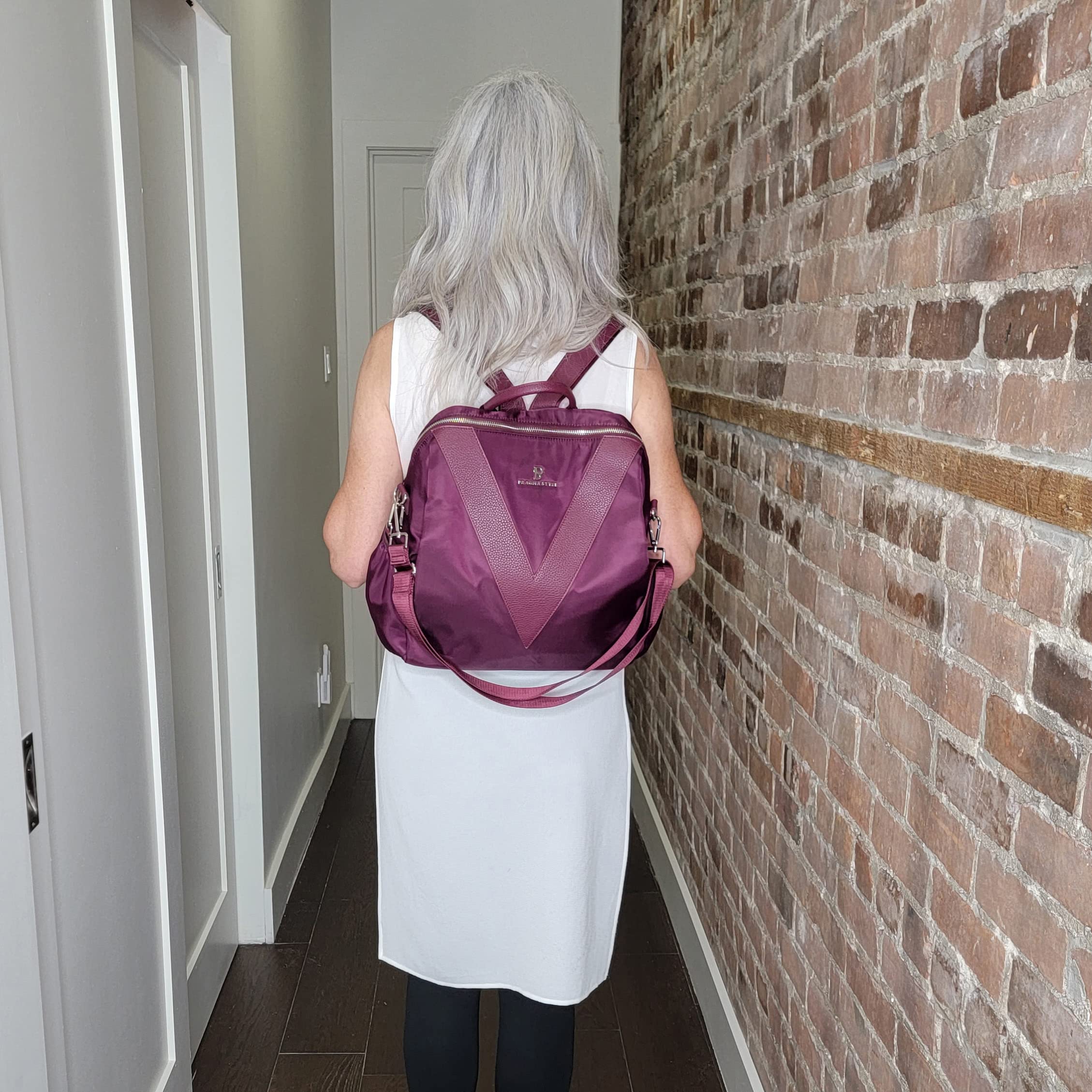 V-Style Convertible Backpack Purse for Women - Stylish Purple Haze Crossbody Bag & Shoulder Bag - Perfect for Travel, Work, and Everyday Use