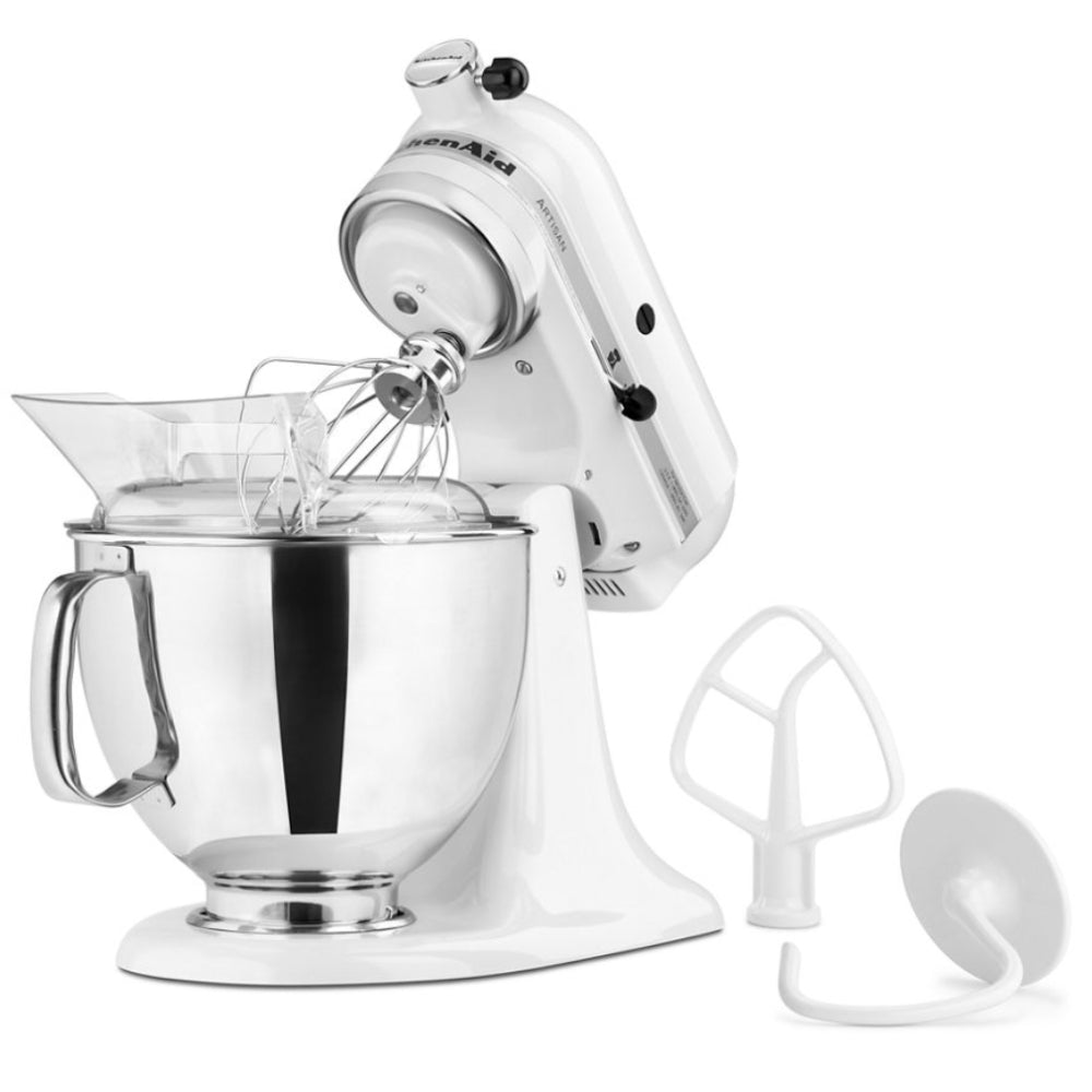 KitchenAid Artisan KSM150PSWH 5 Quart Tilt-Head Stand Mixer - White | Professional Baking Mixer for Cakes, Cookies, Dough | Perfect for Home Bakers & Kitchen Enthusiasts
