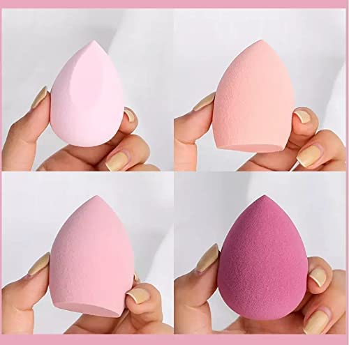 4-Piece Makeup Blender Sponge Set with Storage Box - Soft Cosmetic Beauty Blending Puff for Foundation, Concealer & Powder Application - Perfect for Daily Makeup & Professional Use (Multicolor)