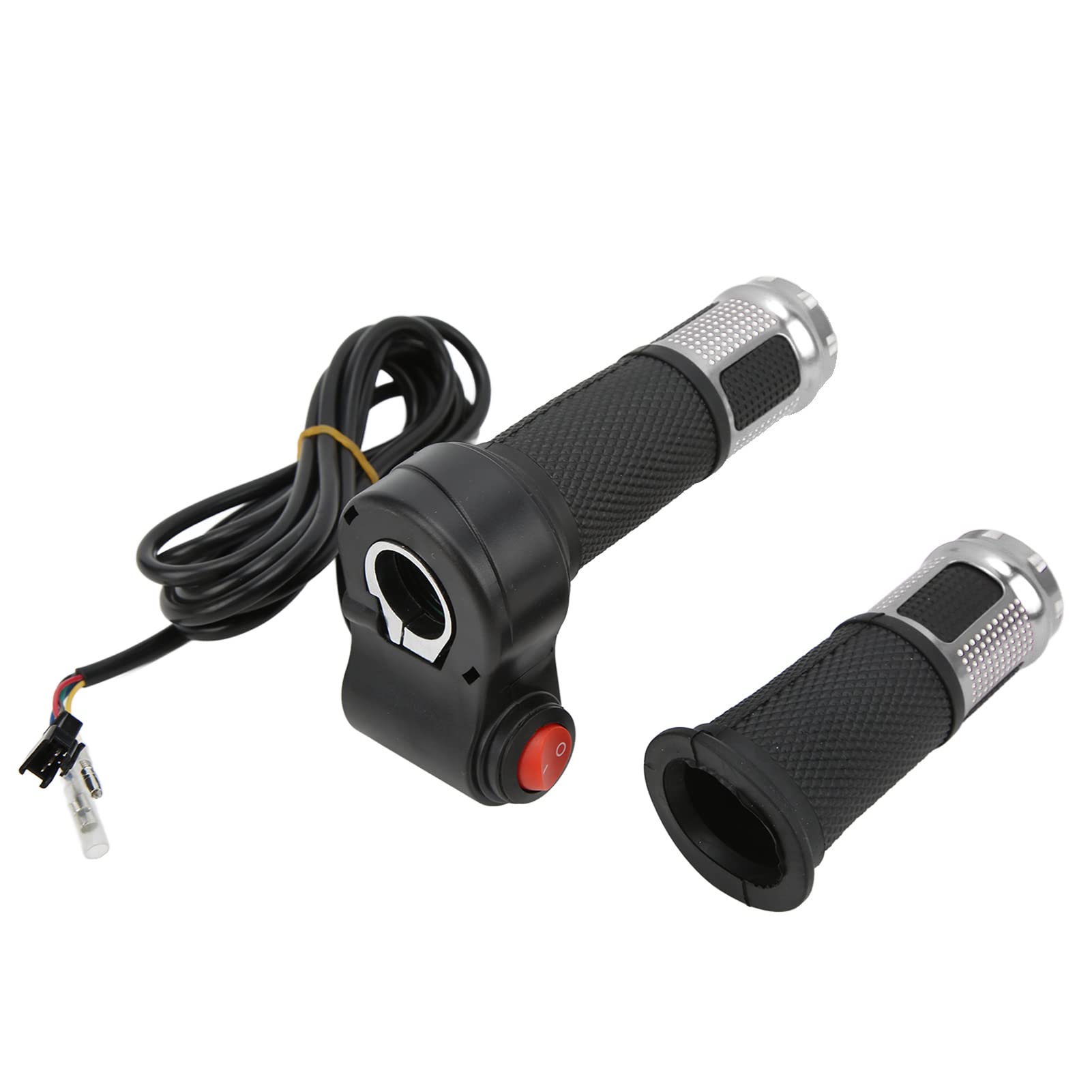 Universal 23mm Linear Hall Scooter Throttle Grip - 5 Wire Electric Bike Throttle with Automatic Identification (Silver) | Compatible with Most E-Bikes, Scooters & Electric Vehicles | Perfect for Commuting, Off-Road & Urban Riding