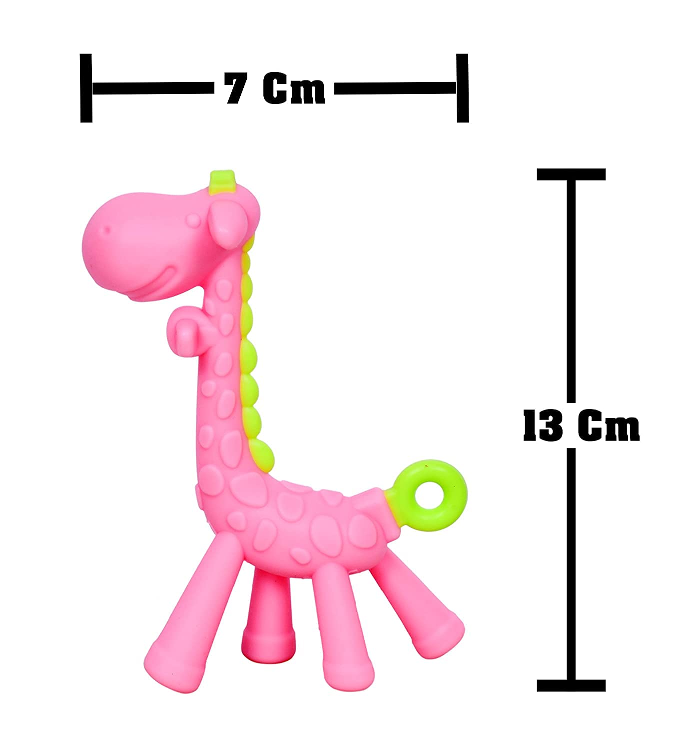 **Aplam Chaplam BPA-Free Silicone Baby Teether for 6-12 Months | Soft Chew Toy for Soothing Sore Gums | Safe for Infants & Toddlers | Giraffe Pink Combo Pack – Perfect for Home, Travel & Daycare**
