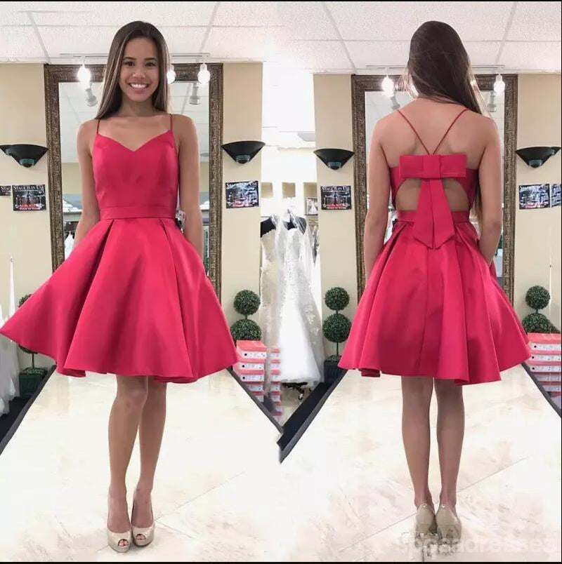 Affordable Red Watermelon Print Spaghetti Strap Homecoming Dress - CM453 | Flirty Summer Dress for Prom, Party & Special Occasions