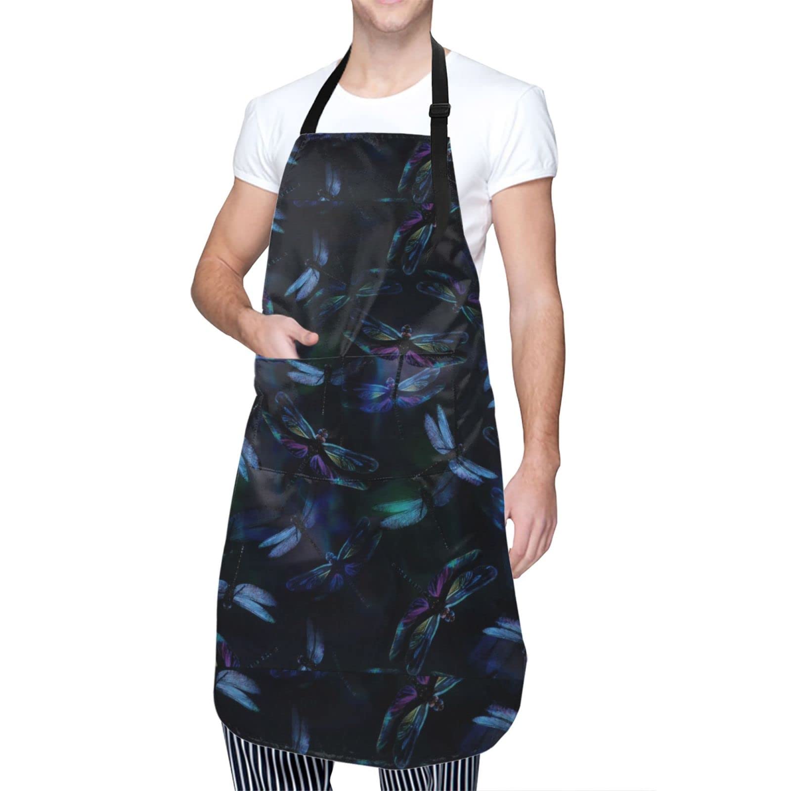 Waterproof Leopard Print Apron with Adjustable Straps & 2 Pockets - Kitchen Cooking BBQ Baking Apron for Men & Women - Perfect for Grilling, Baking & Home Cooking