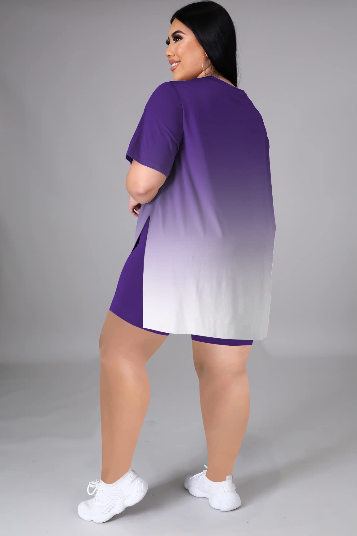 Plus Size Women's 2-Piece Loungewear Set - Oversized T-Shirt & Shorts Comfy Summer Sweatsuit | Casual Outfit for Home, Travel & Relaxation