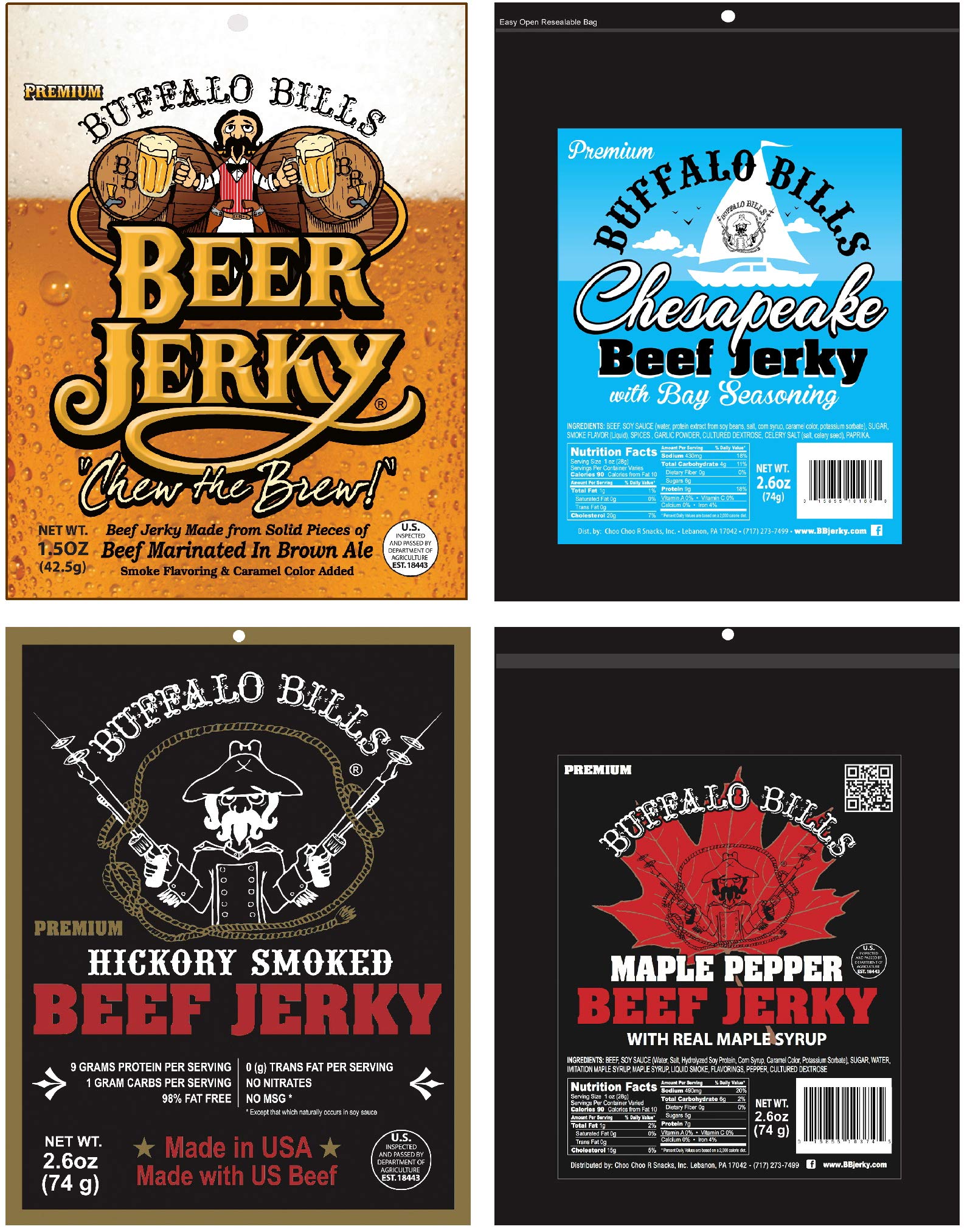 Buffalo Bills Multi-Brand 25-Piece Meat Sampler Gift Set - Beef Jerky, Turkey Jerky & Assorted Snacks for Sports Fans, Camping & Road Trips