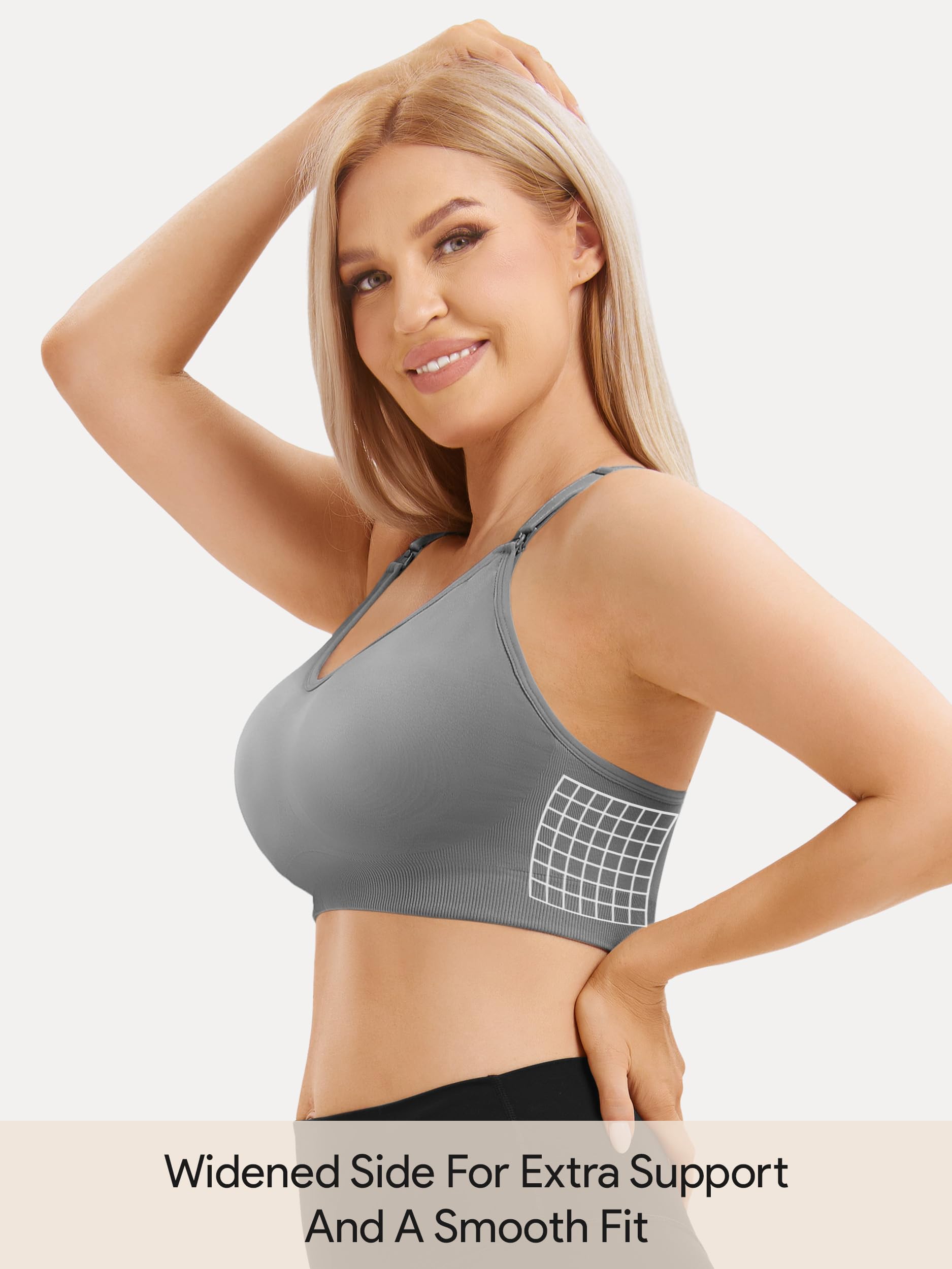 Angelhood Seamless Nursing Sports Bra - Maternity & Yoga Support for Breastfeeding Moms