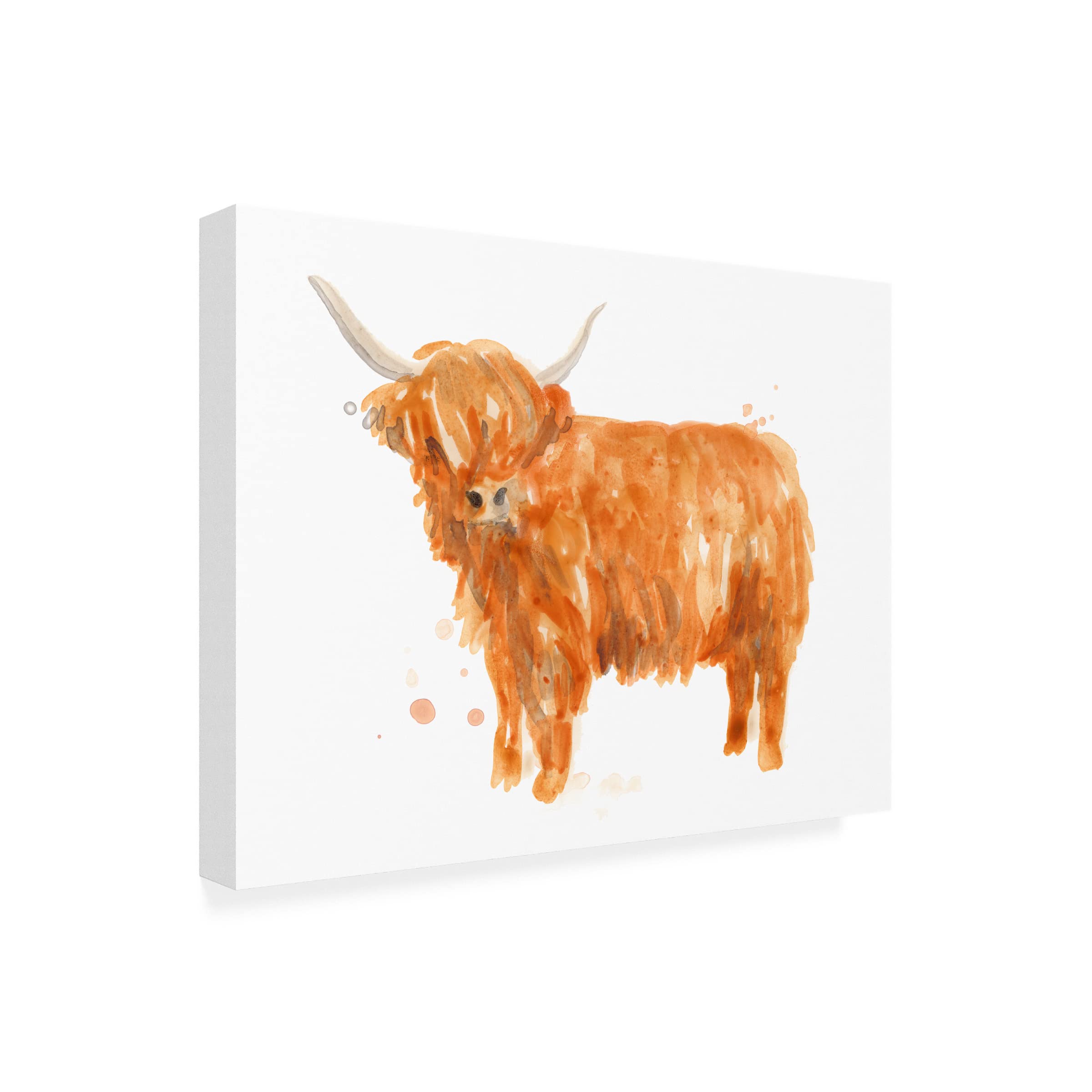 Highland Squad IV Canvas Art Print by June Erica Vess - Scottish Highland Cow Painting - Wall Decor for Living Room, Bedroom & Office