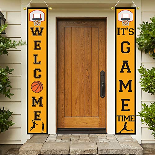 Basketball Party Decor - Hanging Porch Sign for Indoor & Outdoor Sports Birthday