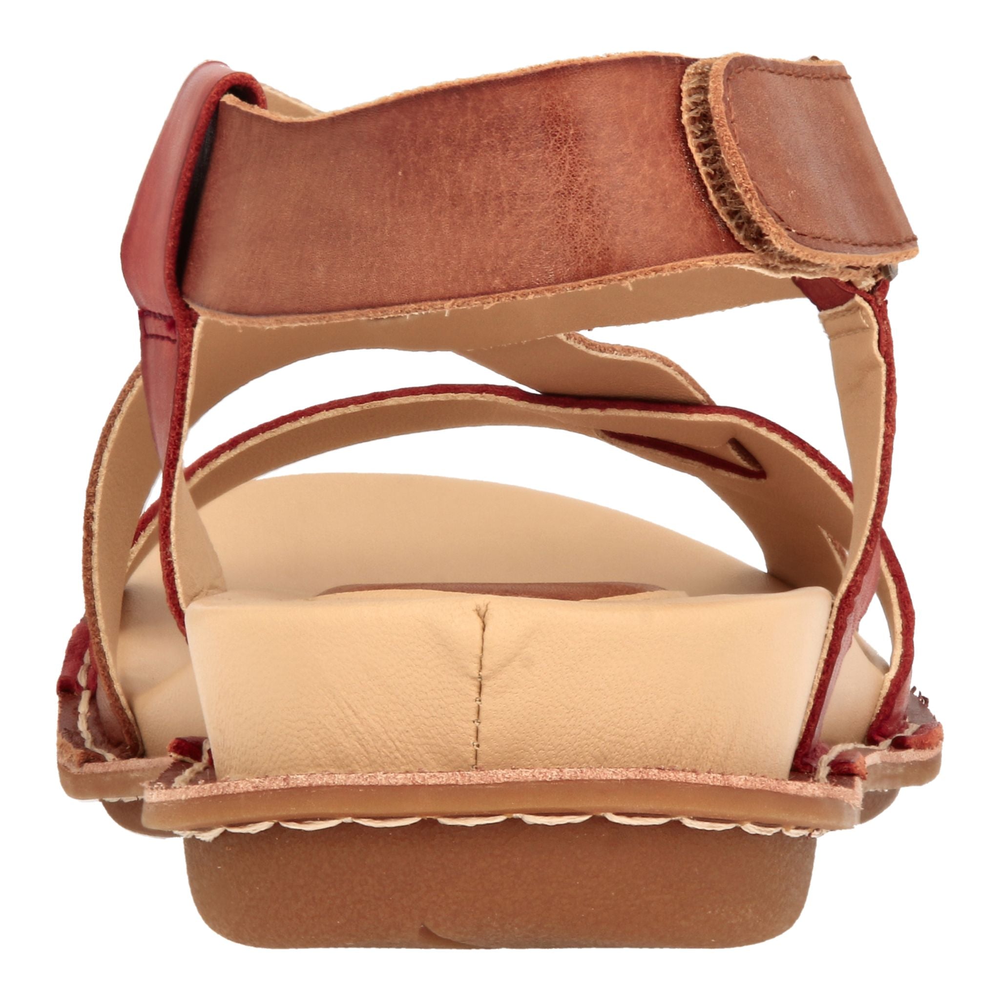 Barani Camel Multi Leather Sandals for Women - Comfortable Cross Strap Design - Perfect for Beach, Vacation & Summer Outfits