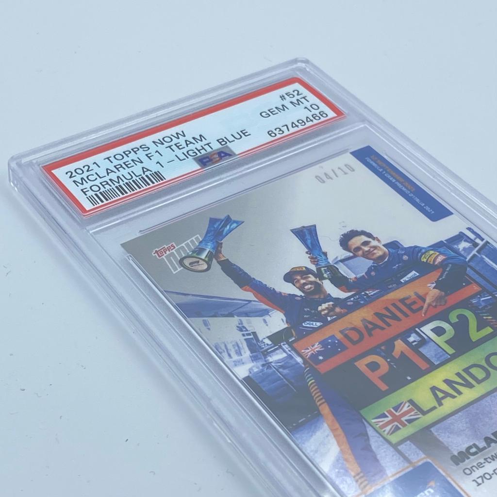 2021 Topps Now #52 Ricciardo & Norris 1-2 Finish PSA 10 Gem Mint - Limited Edition 4/10 - Perfect for F1 Collectors, Racing Fans & Sports Memorabilia Enthusiasts