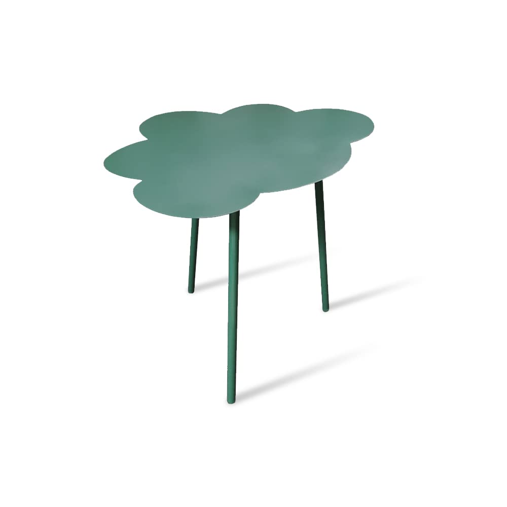 BOOMLATU Small Cloud Shape End Table - Modern Metal Waterproof Side Table for Indoor & Outdoor Use, Green | Perfect for Patio, Living Room, Bedroom & Garden Decor