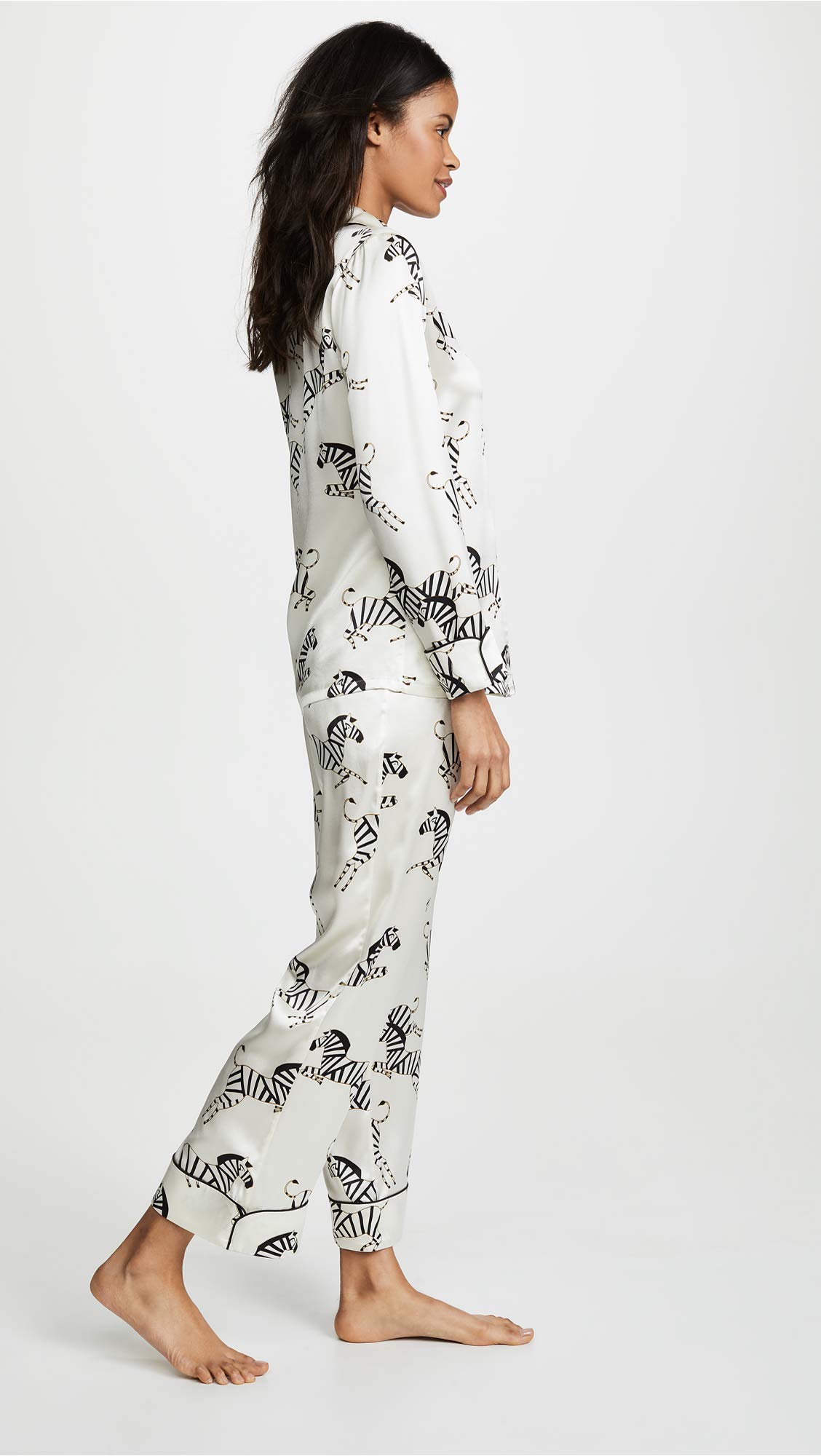 Olivia Von Halle Women's Lila Silk Pajama Set - Luxurious Sleepwear for Women, Comfortable Loungewear for Home & Travel