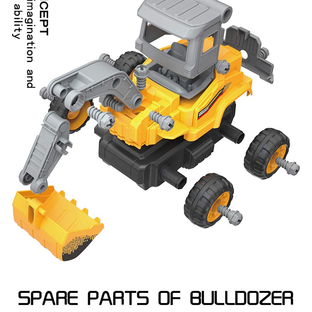 2-in-1 Take Apart Construction Toy Set - DIY Assembly Truck & Excavator with Power Drill Tools - STEM Learning Building Toys for Kids Ages 3+ - Perfect for Pretend Play, Birthday Gifts & Classroom Activities