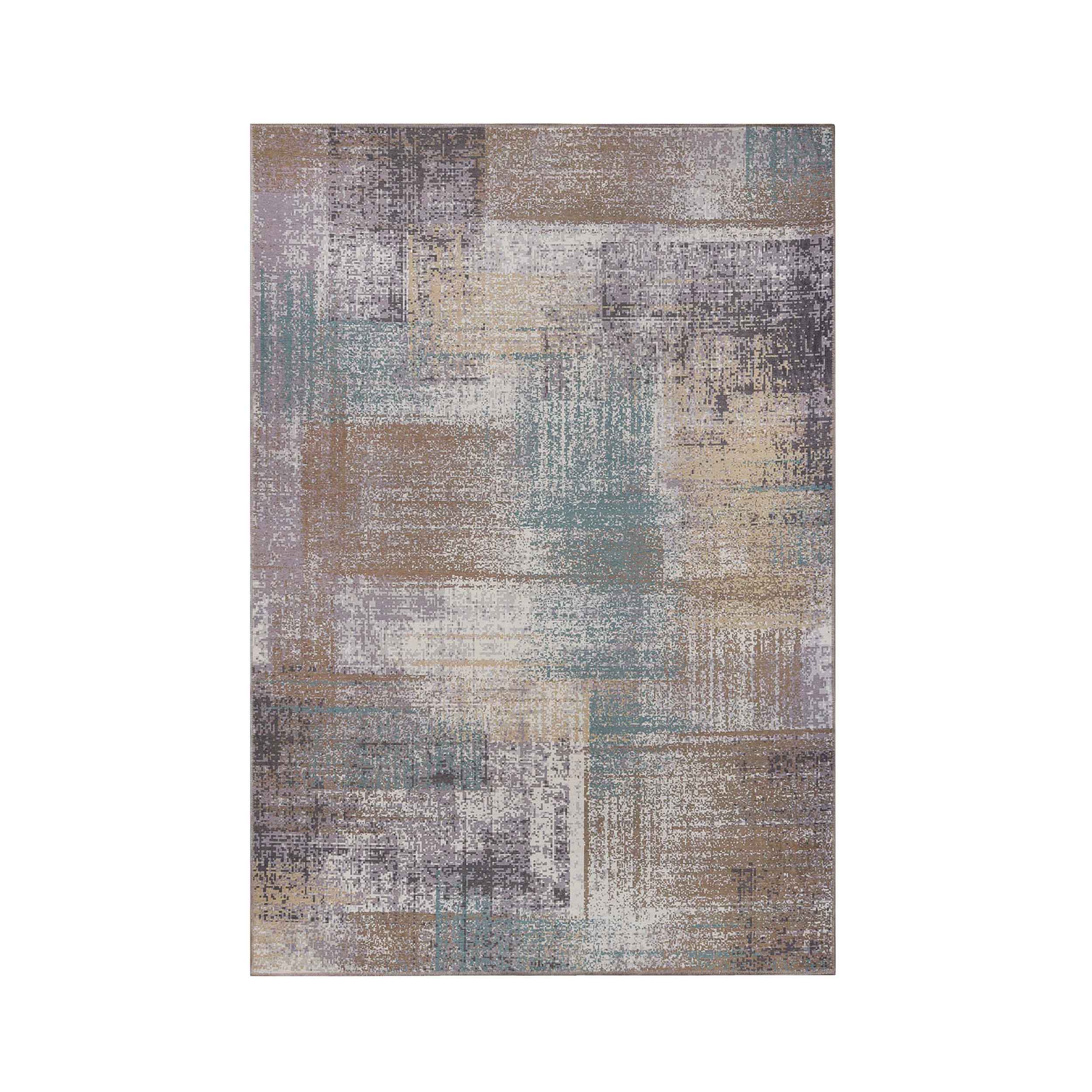 Stylish Ara Modern Patchwork Non-Slip Washable Indoor Area Rug - Perfect for Living Room, Bedroom, or Hallway Runner