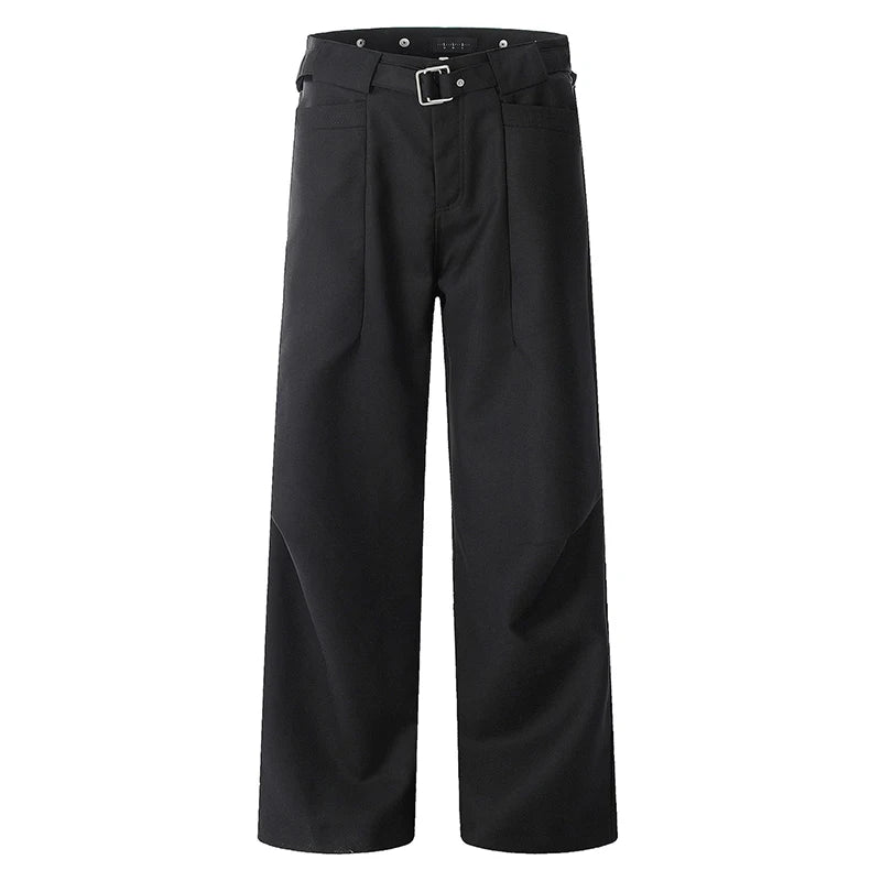 American Style Men's Suit Pants - Loose Fit Pleated Straight Leg Trousers | Solid Color Casual Dress Pants for Summer | Office Wear, Business Attire & Formal Occasions