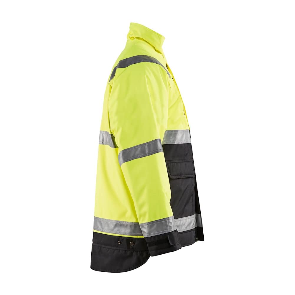 Blaklader Men's Winter Work Jacket - Windproof, Water-Resistant & Breathable High-Visibility Safety Coat with Reflective Strips for Construction, Roadwork & Outdoor Winter Jobs
