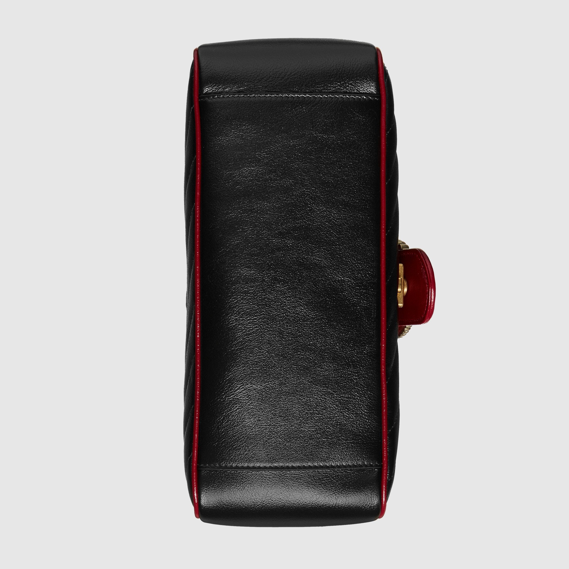 Gucci GG Marmont Small Top Handle Bag Black Cherise Matelassé Leather Shoulder Bag - Perfect for Work, Date Night & Everyday Luxury Fashion Accessory