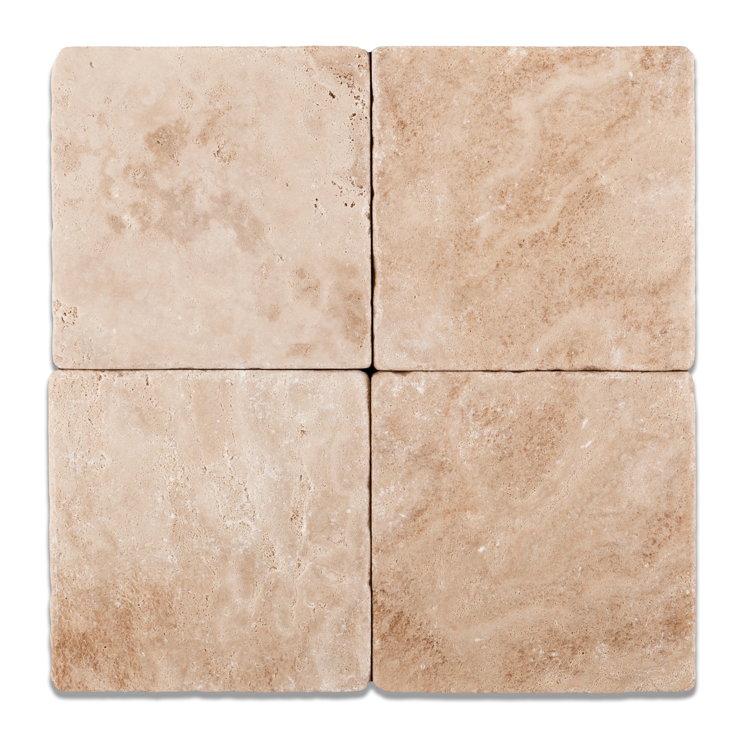 Premium Andean Vanilla Peruvian Travertine 6x6 Tumbled Field Tile - Natural Stone Flooring (5 sq. ft. Box) for Bathroom, Kitchen Backsplash & Outdoor Patio Decor