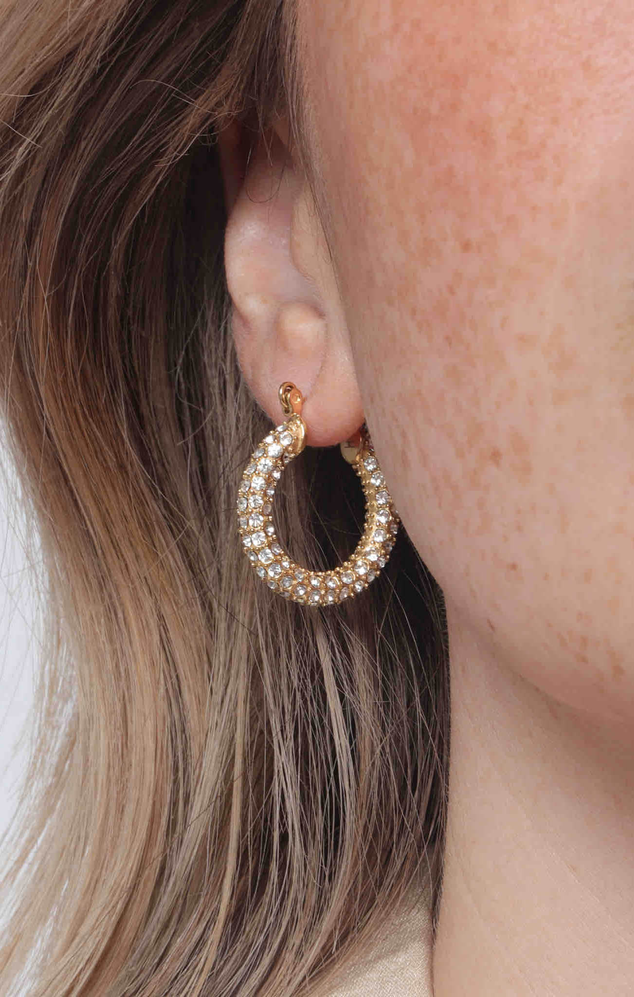 Marrin Costello Audrey Hoops - 14K Gold Diamond Earrings for Women, Elegant Dangle Hoop Earrings for Everyday Wear & Special Occasions