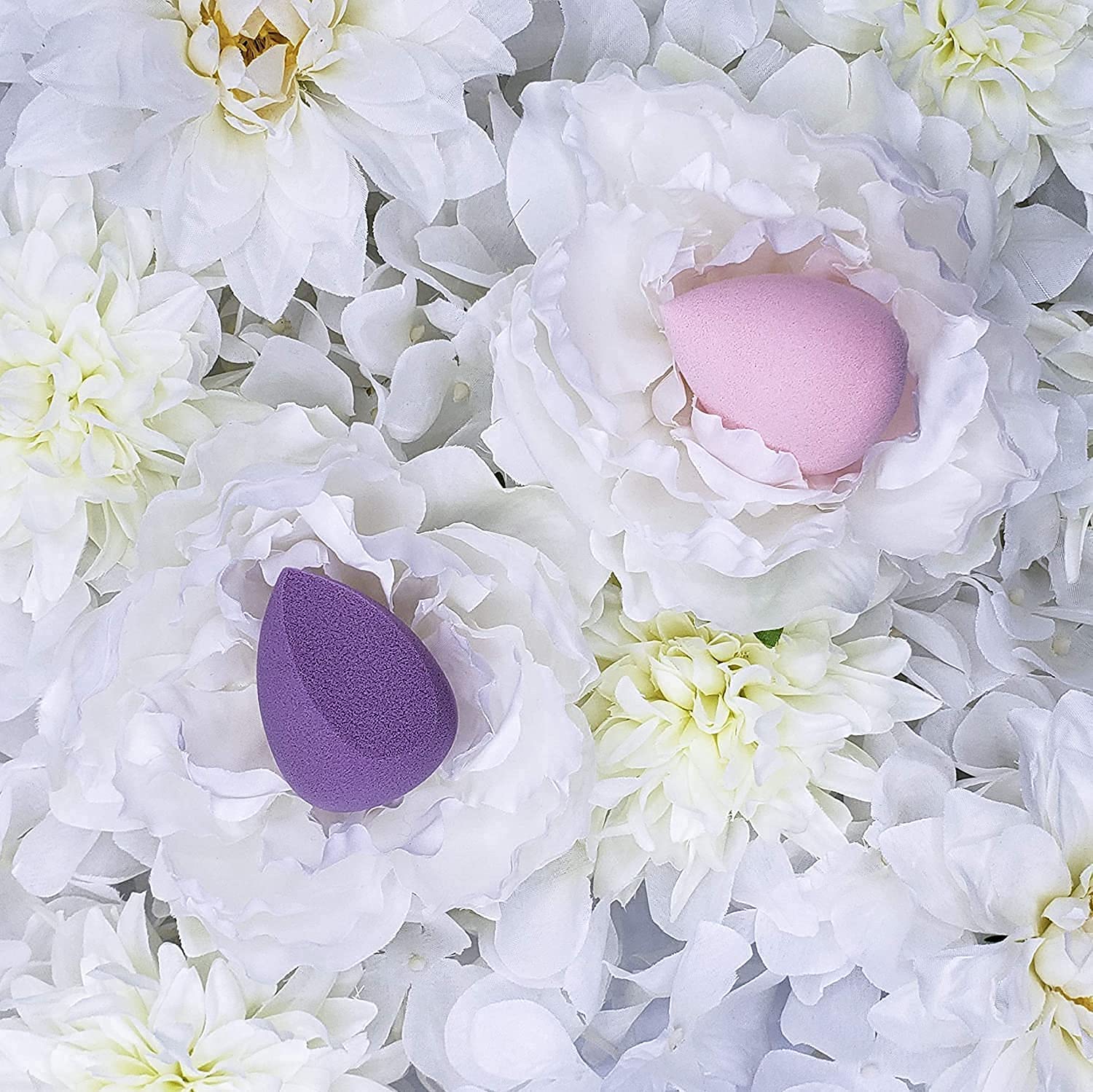 Fennec Mart Makeup Beauty Sponge Set (2 Pcs) - Teardrop & Wedge Sponges for Flawless Foundation Application | Hypoallergenic, Latex-Free, Streak-Free Blending | Perfect for Liquid Foundation, Concealer & Cream Blush | Professional Makeup Tools for Daily Use & Travel