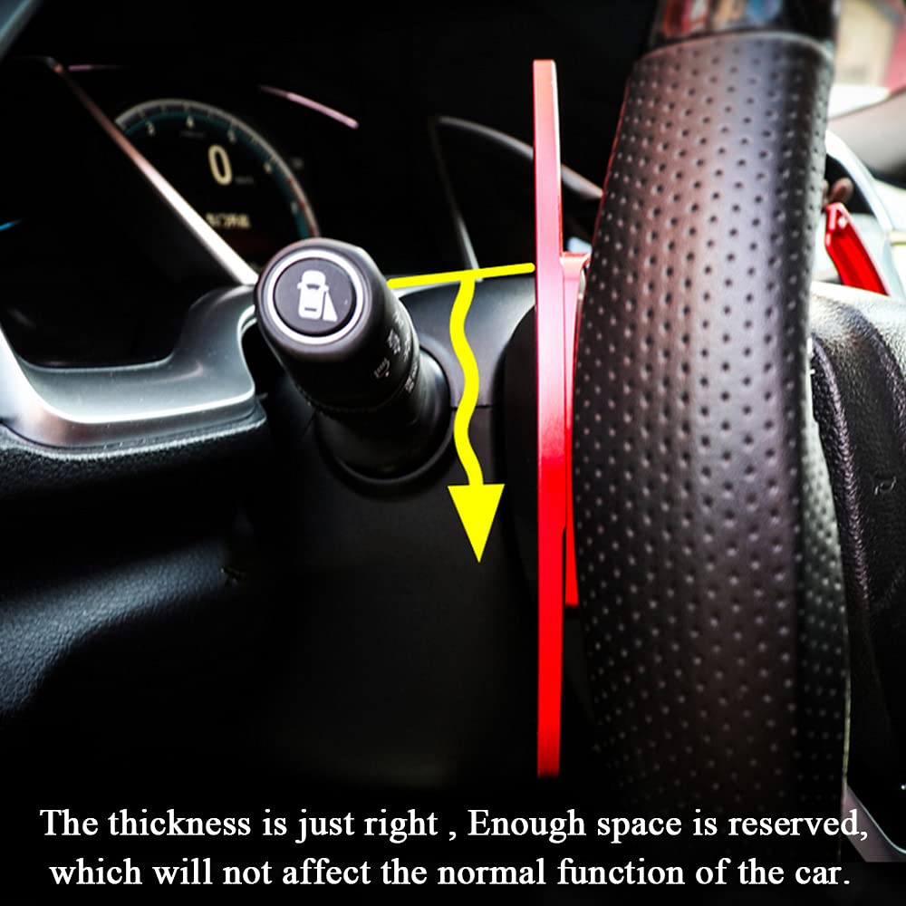 Rifoda Aluminum Alloy Steering Wheel Shifter Paddles Extension Compatible with Honda Civic 2016-2021, Accord 2013-2020, CR-V - 2PCS Red Interior Decoration Accessories | Enhance Driving Experience & Sporty Look