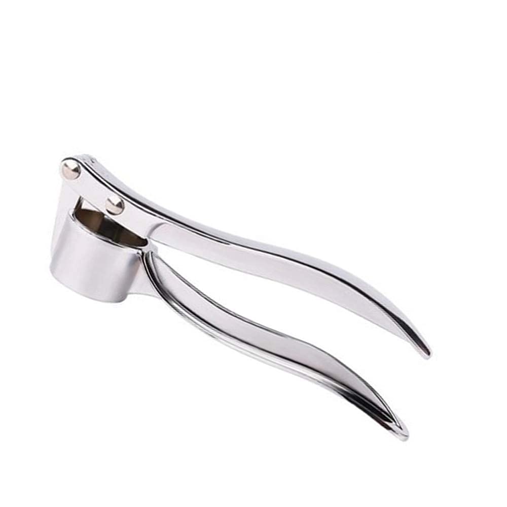 Stainless Steel Garlic Press Crusher - Rust Proof Kitchen Tool for Mincing Garlic, Ginger & Vegetables - Easy Squeeze Design - Perfect for Home Cooking & Meal Prep (1.5 x 1.5 x 5.9 Inches)