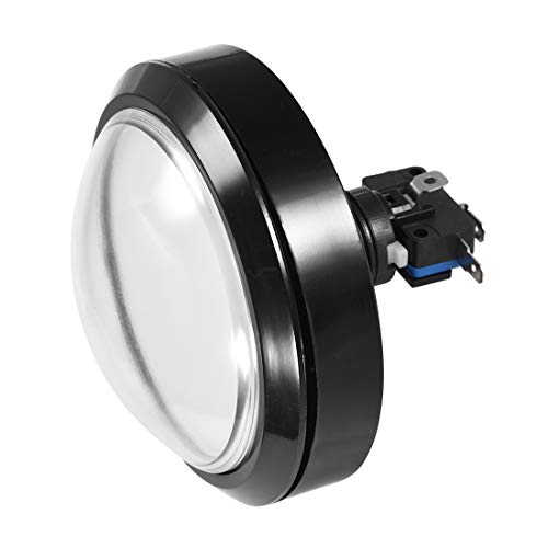 uxcell 98mm Round 12V LED Illuminated Arcade Push Button Switch with Micro Switch - White (1pc) for Video Games, DIY Cocktail Cabinets & Home Arcade Setup