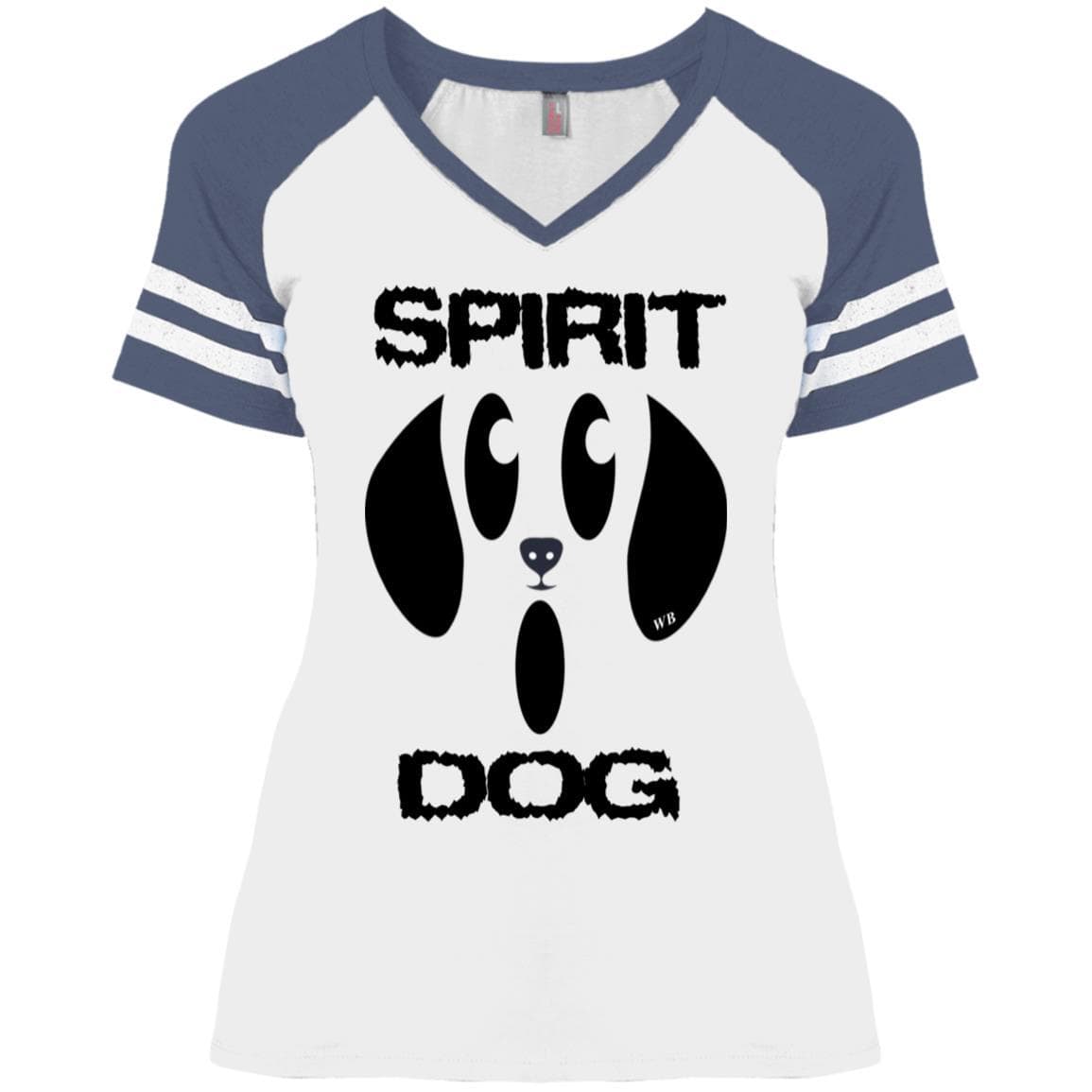 Spirit Dog Halloween Ladies' V-Neck T-Shirt | Funny Wine Lover Graphic Tee | Perfect for Halloween Parties, Wine Tasting & Casual Wear