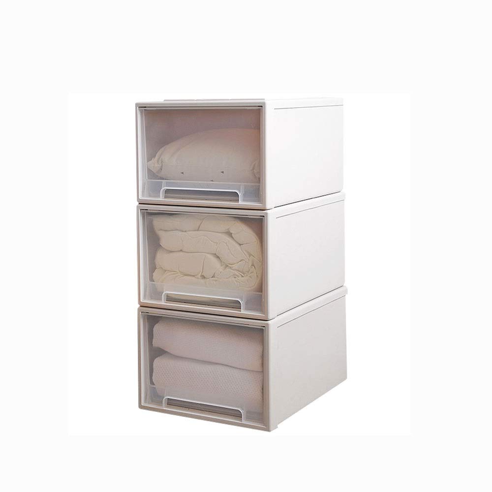 BUYT Clear 3-Tier Plastic Drawer Organizer - Large Moisture-Proof Storage Box for Clothes, Toys & Home Organization | Perfect for Bedroom, Closet & Office Storage Solutions