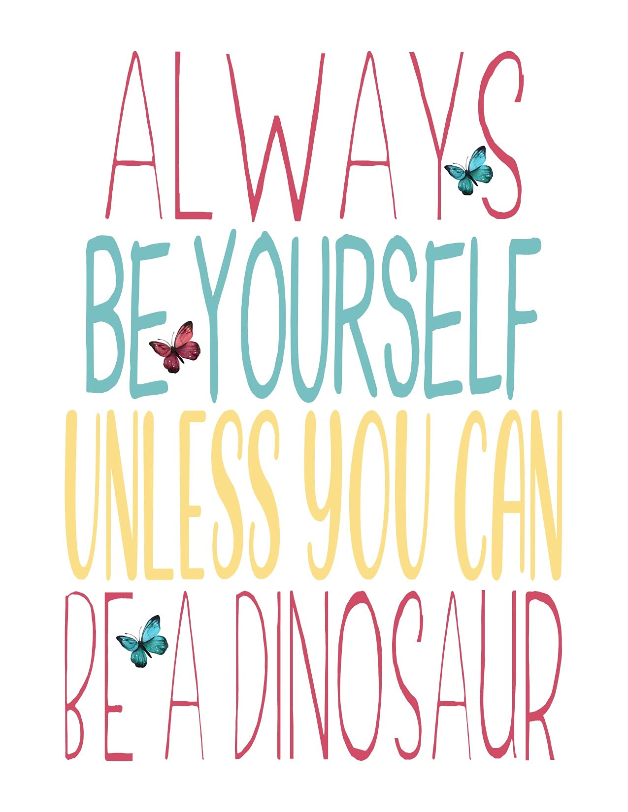 Personalized Baby Girl Dinosaur Nursery Decor - Set of 4 Unframed Wall Art Prints with Inspirational Quote 