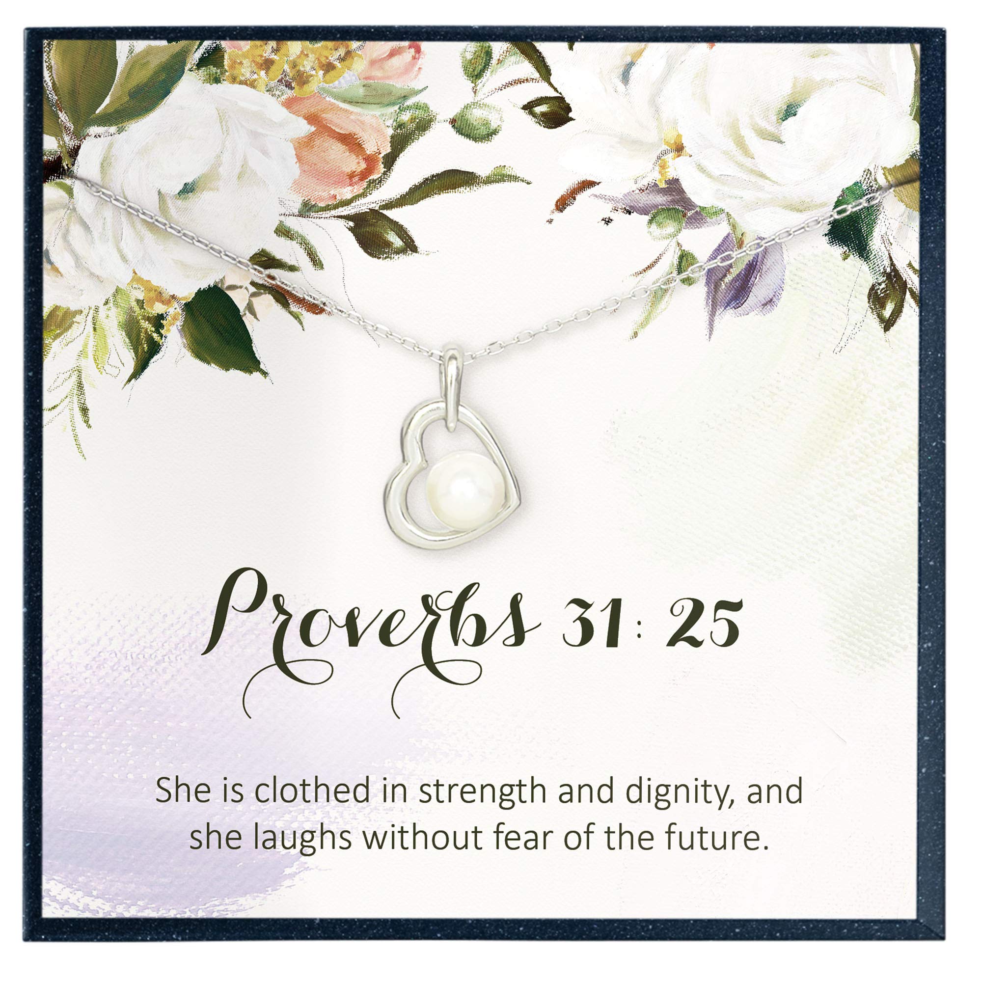 Proverbs 31:25 Inspirational Jewelry - Religious Gifts for Breast Cancer Patients, Chemo Support, Pastor's Wife & Christian Women - Perfect for Encouragement, Prayer & Faith-Based Occasions