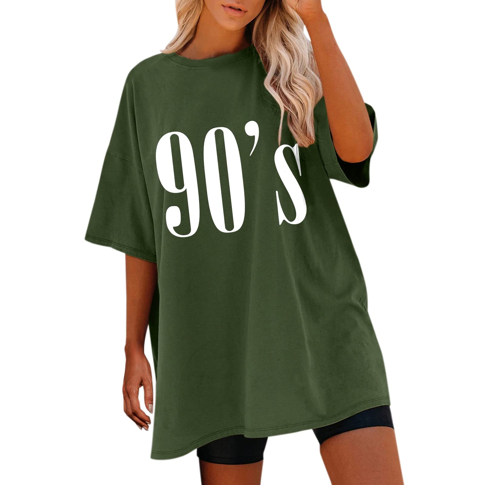 Funny Graphic Tees for Women - Oversized Short Sleeve T-Shirt with Sun and Moon Design | Casual Summer Outfit, Streetwear Fashion, Gift Idea