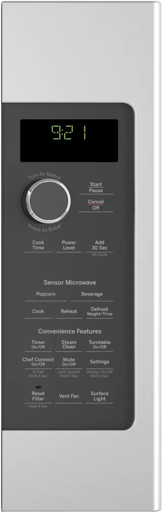 GE Profile PVM9215SKSS 30-Inch Over The Range Microwave Oven - Stainless Steel - Sensor Cooking, 1000W - Perfect for Modern Kitchens & Small Spaces