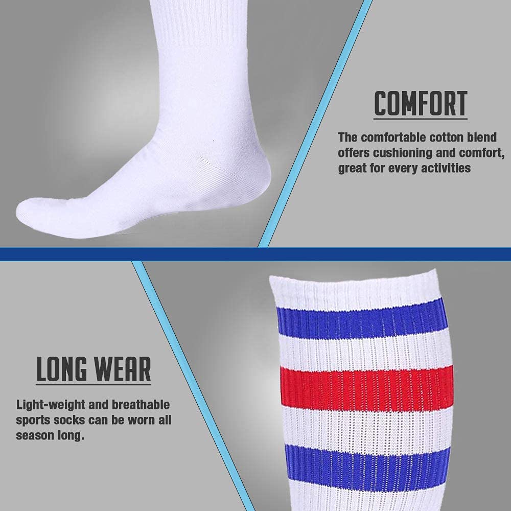 Yacht & Smith Wholesale Bulk Pack - 24 Pairs Kids Cotton Tube Socks for Boys & Girls | Referee Style Athletic Socks | Perfect for Sports, School Uniforms & Everyday Wear