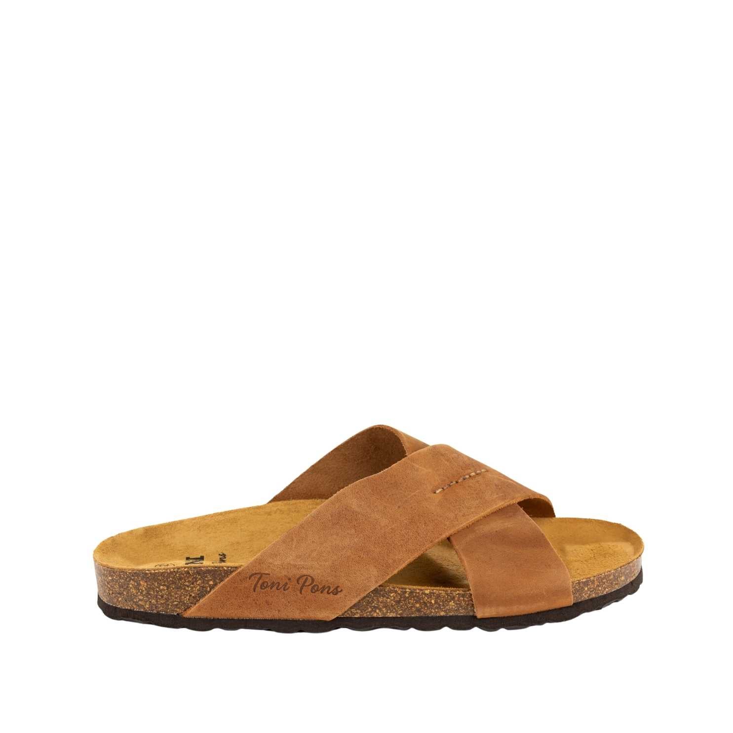 Men's Plain Leather Open Toe Slippers - Comfortable & Breathable House Shoes for Indoor/Outdoor Wear - Perfect for Relaxing at Home, Lounging or Quick Errands