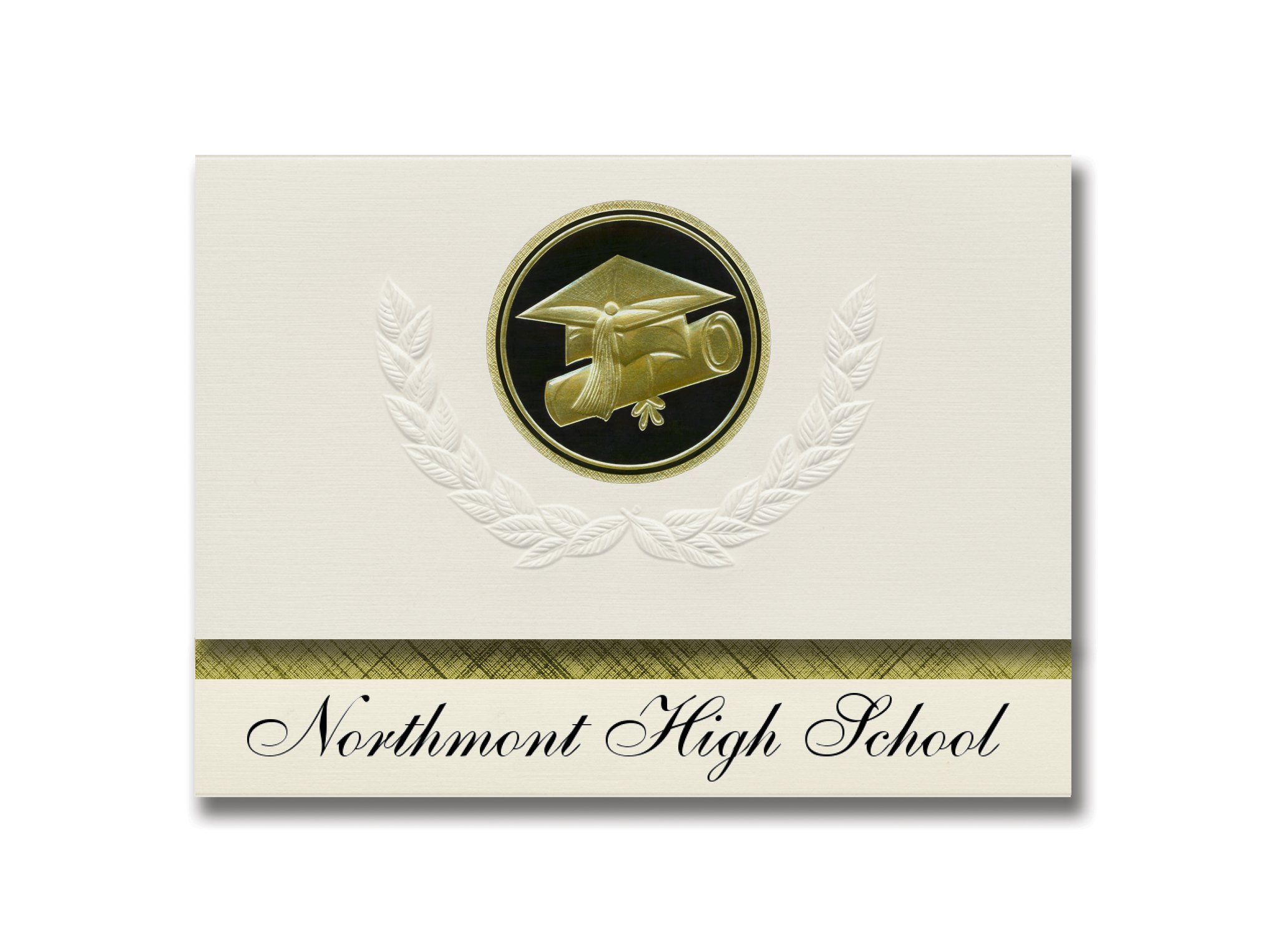 Northmont High School Graduation Announcements - Premium Presidential Style, 25-Pack with Cap & Diploma Seal in Black & Gold | Clayton, OH Graduation Invitations for High School Seniors & Family Celebrations