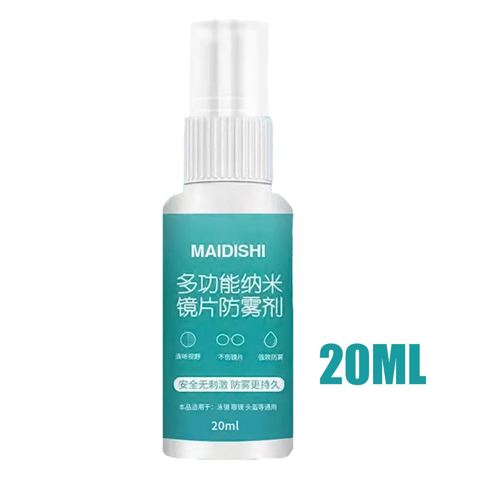 Anti Fog Spray for Swim Goggles & Eyeglasses - 20ml Defogger Liquid Prevents Fogging on Mirrors, Sunglasses & Ski Goggles | Perfect for Swimming, Skiing & Everyday Use