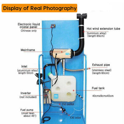 12V 5KW Diesel Air Heater with LCD Thermostat & Remote Control - Portable Heating for Caravan, Motorhome, RV, Boat, and Winter Camping
