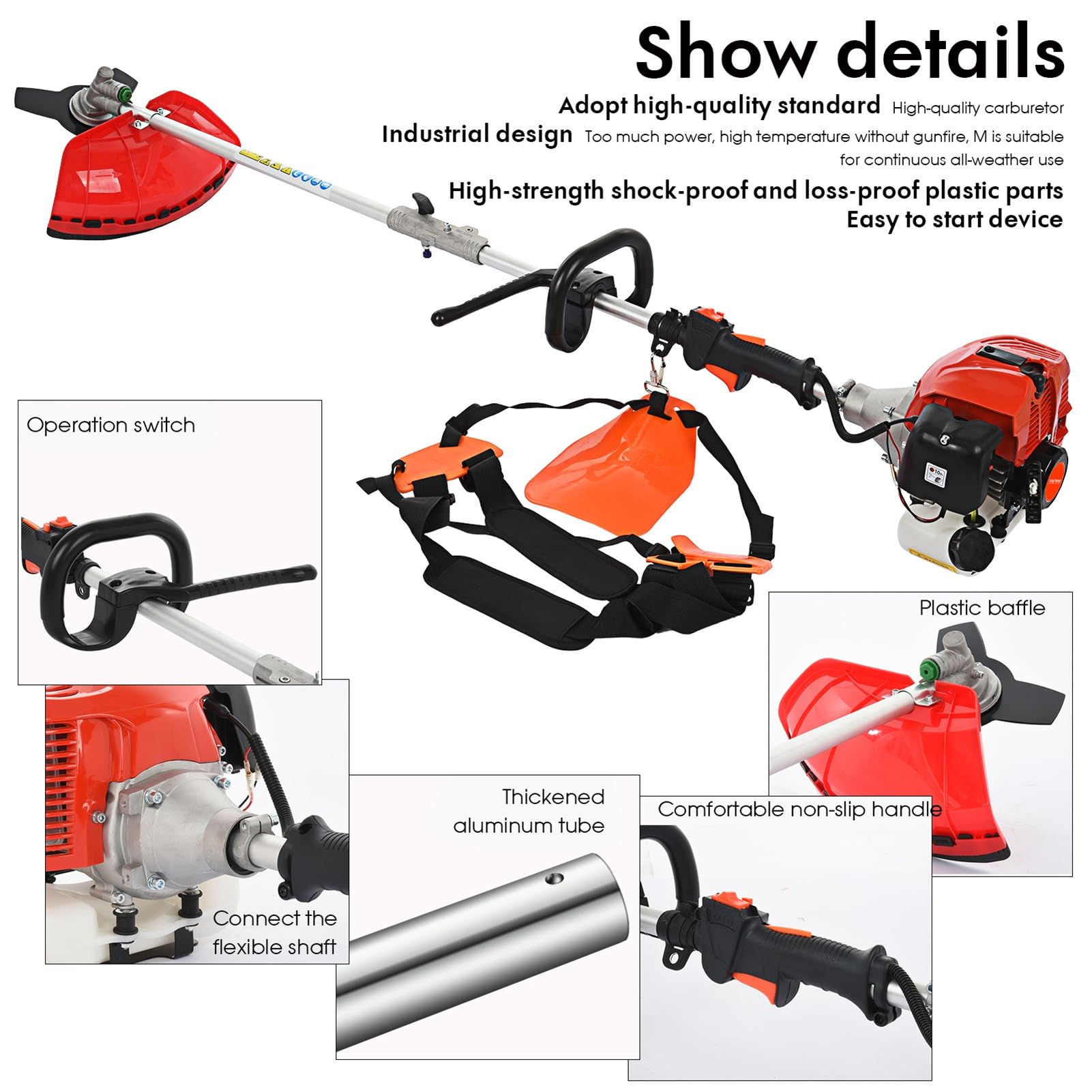 52cc 5-in-1 Cordless Gas Hedge Trimmer & Brush Cutter - Gas Powered Multi-Tool for Tree Trimming, Pruning & Landscaping | Perfect for Yard Maintenance, Garden Care & Professional Landscaping