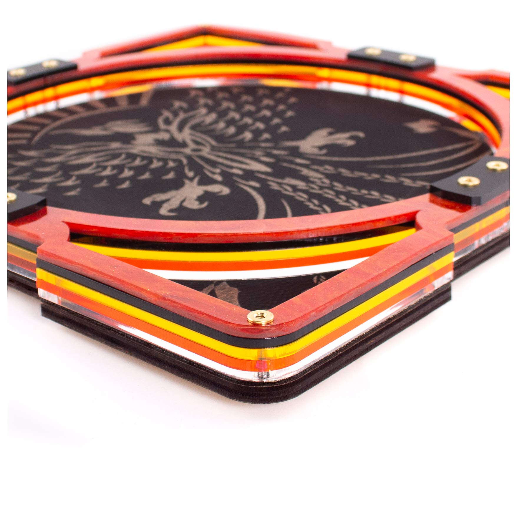 Fire & Ice Phoenix Party Tray Dice Tray - Magma Orange & Color Options - Perfect for D&D, Board Games & RPG Gaming Sessions