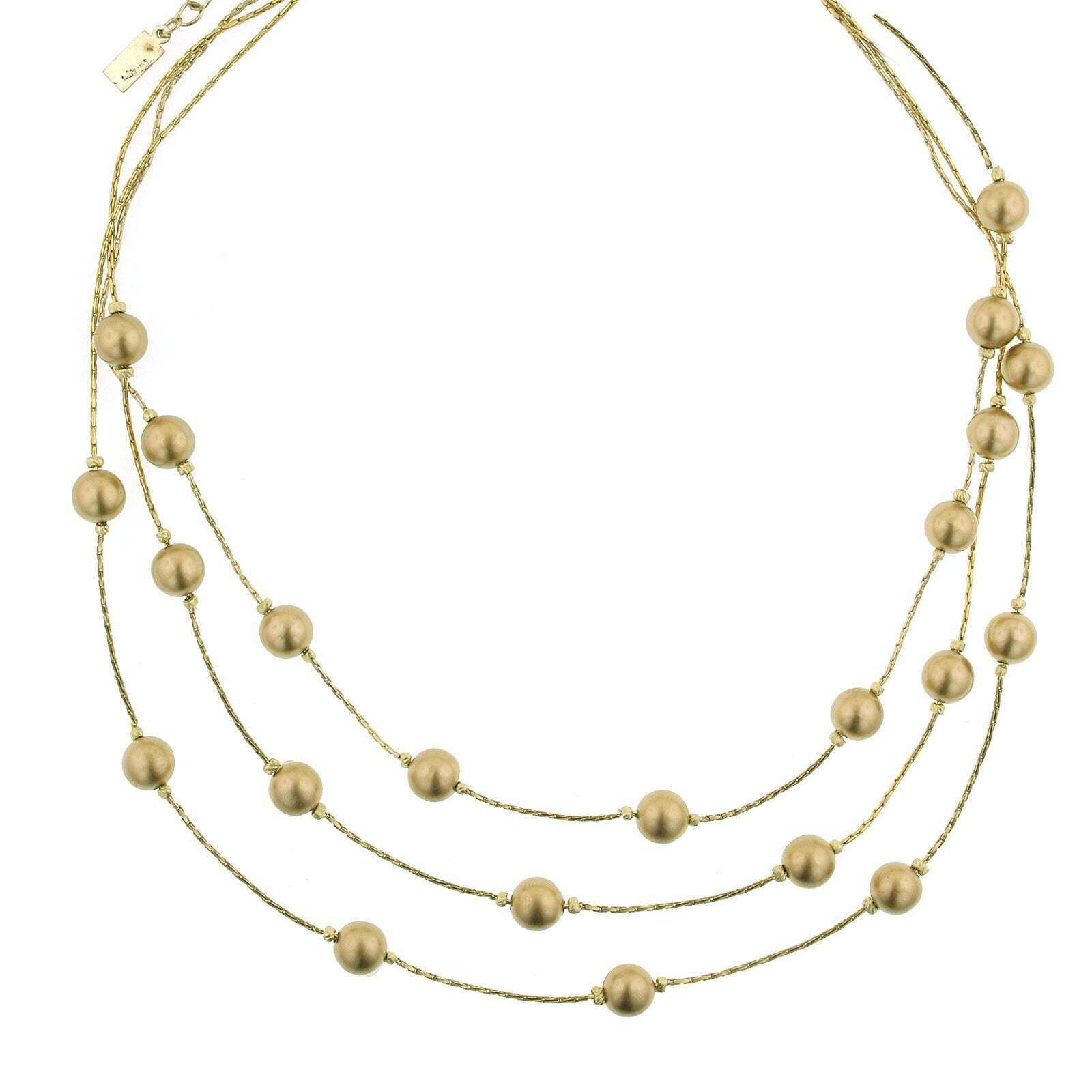 1928 Jewelry Matte Gold 8mm Faux Pearl Strand Necklace with 16