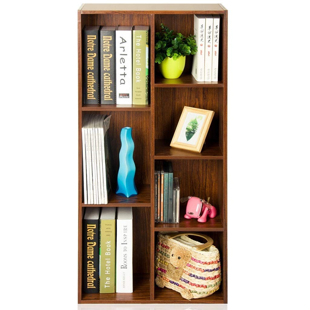 TBUDAR 7-Tier Wooden Bookshelf - Multi-Purpose Storage Display Cabinet for Home Office, Small Bookcase with Foldable Design (Color: C) - Perfect for Living Room, Bedroom & Study Organization