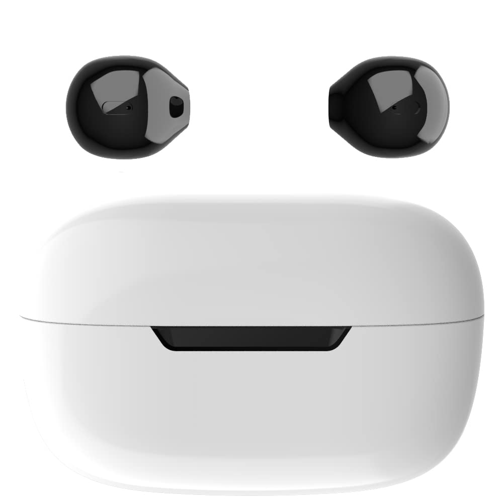 Mini Wireless Bluetooth Earbuds - Small Semi In-Ear Headphones with Charging Case, Hands-Free for iPhone & Android (Black) | Perfect for Gym, Running, Commuting & Work Calls