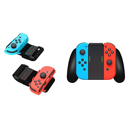 TALK WORKS Joycon Wrist Band Straps for Nintendo Switch - Comfort Grip & Wrist Straps for Nintendo Switch Joy-Con Controllers - Black - Perfect for Gaming, Fitness Games & Family Game Nights