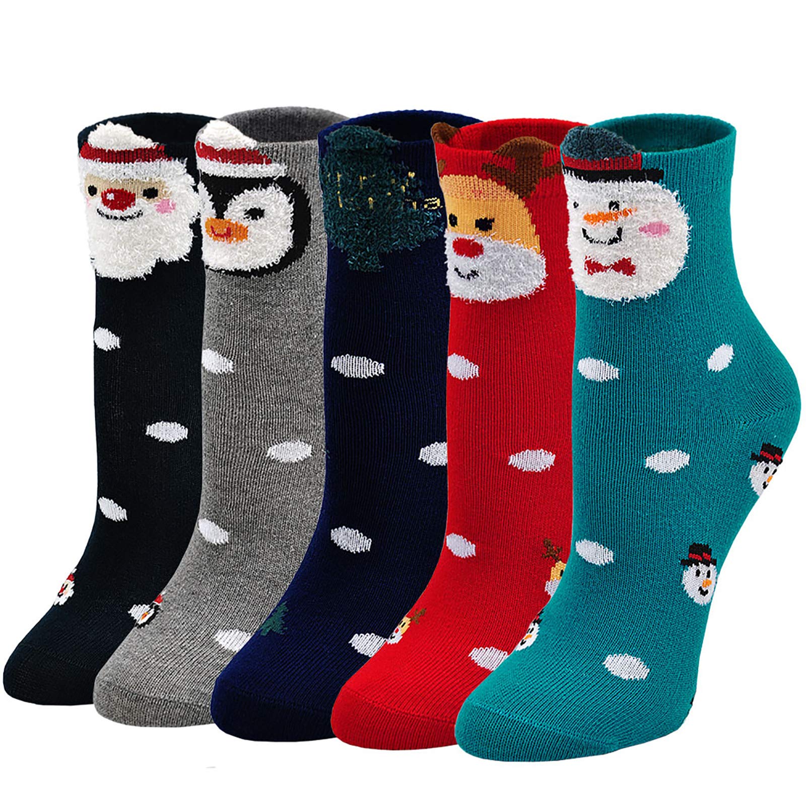LOFIR Kids Animal Cartoon Socks for Girls & Boys - Soft Cotton Crew Socks with Cute Dog Cat Patterns (5 Pairs, Size 2-13) - Perfect for School, Playtime & Everyday Wear