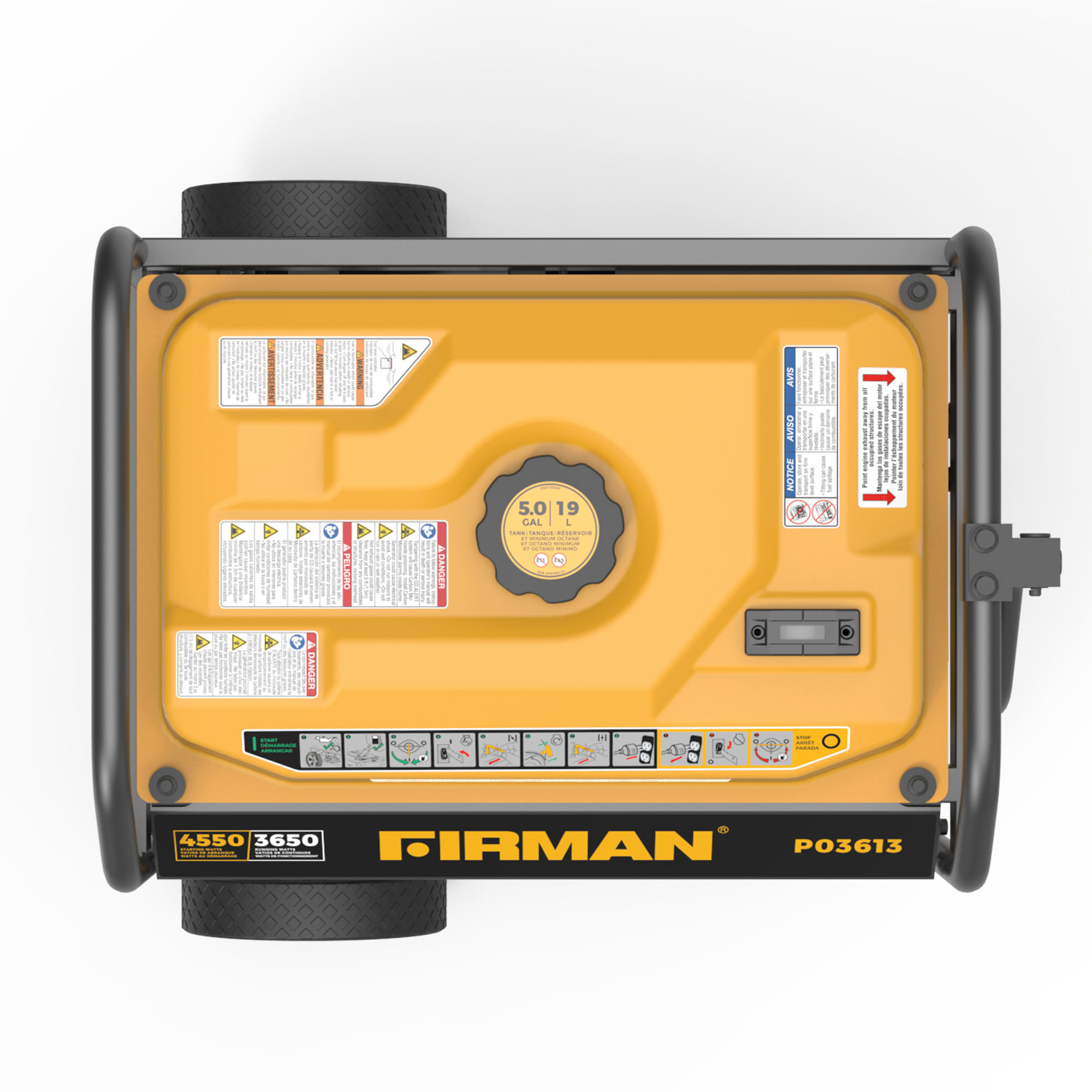 4550W Portable Gas Generator with Recoil Start & CO Alert - 120V Power for Camping, Emergencies & Outdoor Events